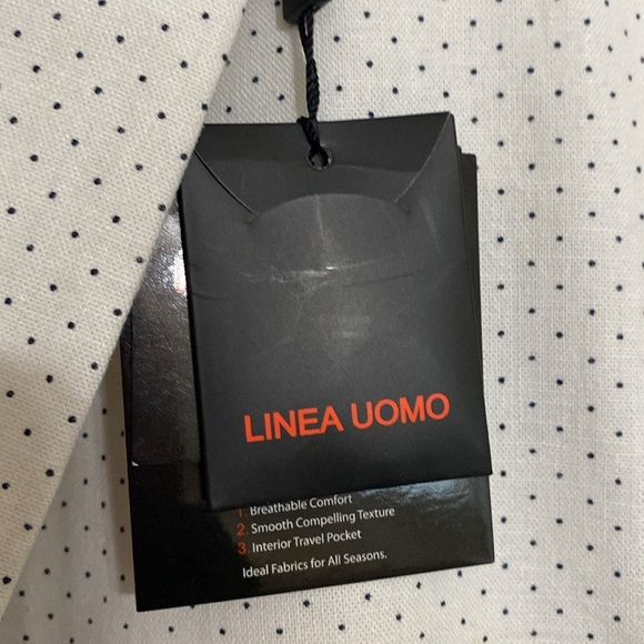 Linea Uomo White Double-Breasted Men's Blazer sport coat 56R linen event Y2K - Picture 5 of 11